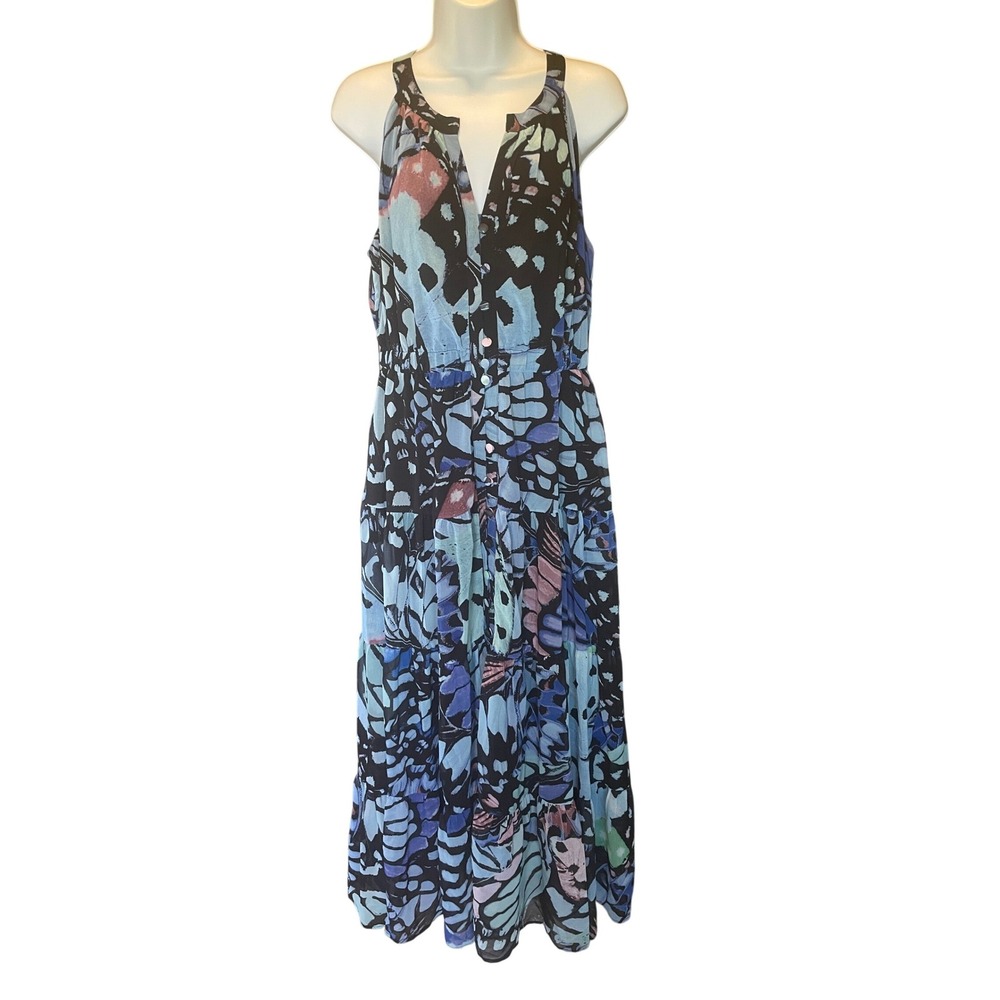 Wayward Fancies Womens Y2K Fairy Butterfly Whimsical Tiered Maxi Dress Size M
